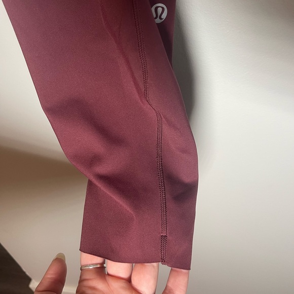 Burgundy Crop Lululemon running pants - Picture 3 of 3